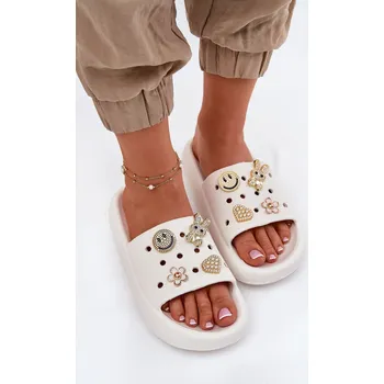 Dámské žabky Dámské Pěnové Pantofle S Připínáčky 76055 Bílé Vinceza 39/40