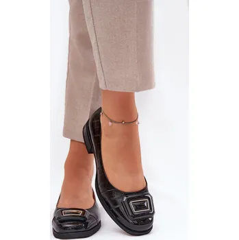 Dámské baleríny Kožené Baletky S Ozdobou D&A MK51-059 Černé 38