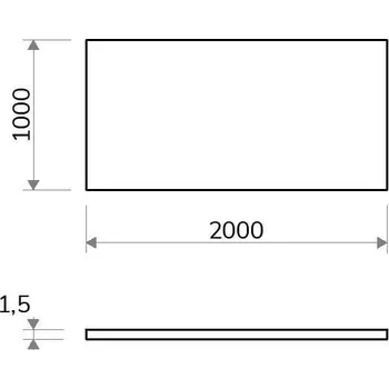 Plech Eloxovaný hliníkový plech 1×2 m, tloušťka 1,5 mm - elox 10 µm Natural + fólie