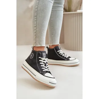 Dámské tenisky Zateplené Dámské Tenisky Na Platformě Eko Kůže Big Star OO274062 Černé 38