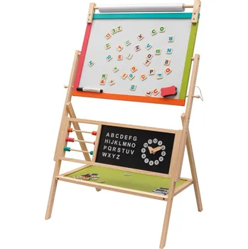 Dřevěná hračka Baby Mix Dřevěná tabule pro děti 2v1 Montessori