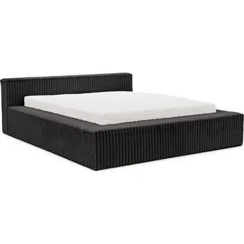 Postel Černá čalouněná dvoulůžková postel s úložným prostorem s roštem 140x200 cm Cloe – Ropez ID_1825296