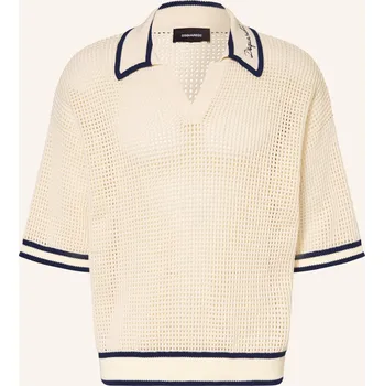 dsquared2 Pánské Pletené Polo Tričko, krémová / tmavě modrá, XL