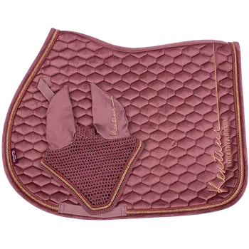 Vybavení pro koně Kentaur podsedlová dečka ROSE GOLD samet + čabraka - růžová