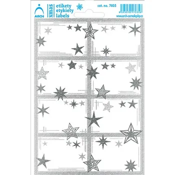 Samolepící etiketa Dárkové etikety stříbrné/zlaté linky a hvězdičky