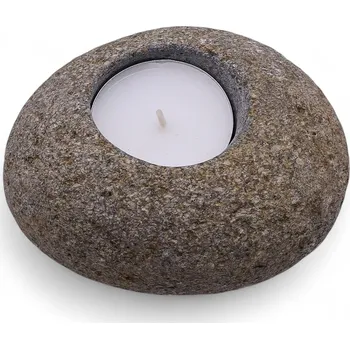 Svícen AWM Svícen z Přírodního Říčního Kamene - Jedna Svíčka 1ks