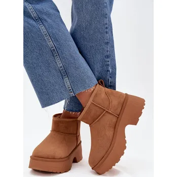 Dívčí sněhule Dámské Nízké Sněhule Na Zasun S Tepelnou Podšívkou Camel Mavelle 41