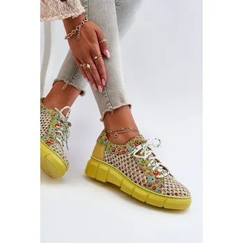 Dámské polobotky Dámské kožené polobotky Maciejka 05850-09 Limetkové 37