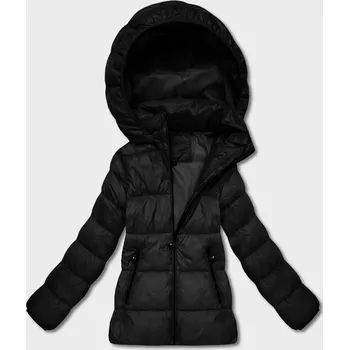 Černá dámská prošívaná zimní bunda v délce k bokům (T3-2656#-1) odstíny černé L (40)