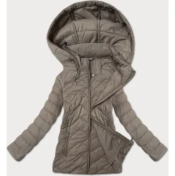 Lehká dámská béžová prošívaná bunda s kapucí J Style (16M9232-62) odstíny béžové M (38)