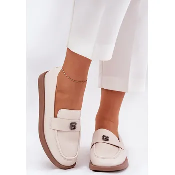 Dámské mokasíny Dámské elegantní mokasíny s ozdobným malým detailem Vinceza 62208 béžové 38