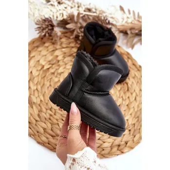 Dívčí sněhule Dětské zimní boty s podšívkou z kožešiny černé Benigna 20