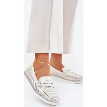 Dámské mokasíny Dámské mokasíny z eco kůže stříbrné Bralithia 40
