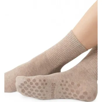 DÁMSKÉ PONOŽKY S ABS 088 béžová melanž 38-40