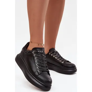 Dámské tenisky Dámské tenisky z pravé kůže GOE OO2N4004 Černé 40