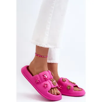 Dámské žabky Dámské pěnové pantofle s ozdobami fuchsie Cambrina 40/41