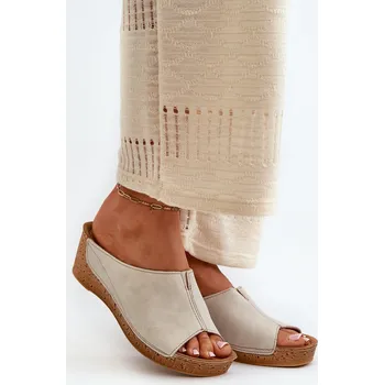 Dámské sandále Pohodlné Dámské Sandály Na Klinu Inblu NG000002 Béžové 38