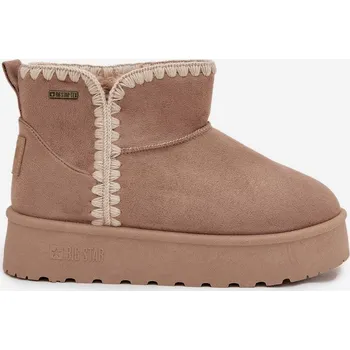 Dívčí sněhule Dámské sněhule na platformě s prošíváním Big Star – béžové Velikost: 41