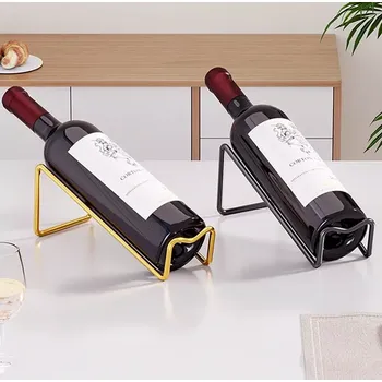 Stojan na víno Kovový stojan na víno (1 ks, barva černá) (FLS1)