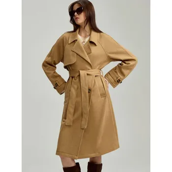 Dámský kabát Dvouřadý trenčkot - XS - House - smetanový - 241CH-12X