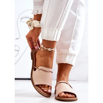 Dámské žabky Kožené Nazouváky Lewski Shoes 3047 Béžové 37