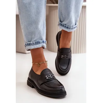 Dámské polobotky Zazoo 20102 Moderní Lakové Polobotky na Masivní Platformě Černé 37