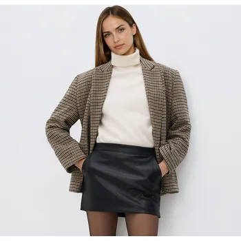 Reserved - Kraťasová sukně z umělé kůže - černý - 298FT-99X - 298FT-99X-XL