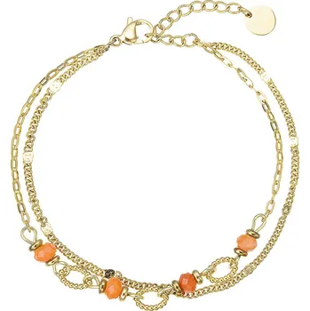 Náramek Náramek ocelový s červeným achátem 43064.3