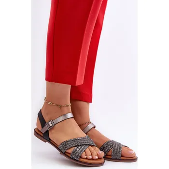 Dámské sandále Dámské Ploché Sandály S.Barski MY923 Černé 36