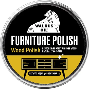 barva a nátěr na dřevo Walrus Oil Furniture Polish 85g – přírodní vosk pro oživení a ochranu dřeva