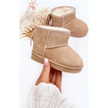 Dívčí sněhule Dětské zateplené sněhule s frčkami béžové Mikyla 29