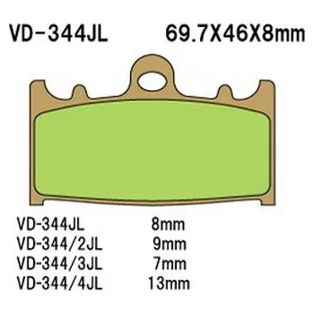 Brzda pro motocykl Brzdové destičky Vesrah pro motocykly, přední 26130