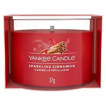 Svíčka Yankee Candle Sparkling Cinnamon votivní svíčka ve skle 37 g