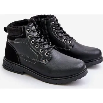 Dámská zimní obuv Zateplené pánské boty z eko kůže černé Venredia 45