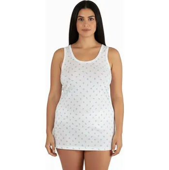 Dámská košilka Gucio L-XXL bílé květy XXL