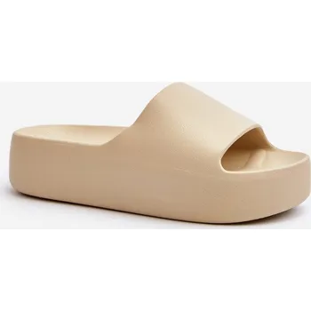 Dámské žabky Dámské žabky na tlusté podrážce béžové Oreithano 41
