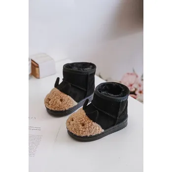 Dívčí sněhule Zateplené Dětské Kotníkové Sněhule Lamy Černé Esandira 30