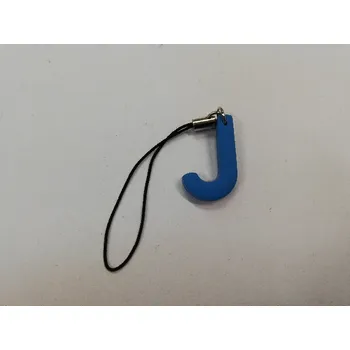 Přívěsek Fimo přívěsek na mobil - písmeno "J" modrý