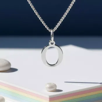 Náhrdelník Yoowey Přívěsek s řetízkem stříbrný písmeno KO1079_CU035_45