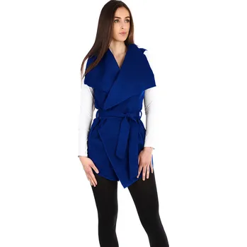 TopMode Dámská vesta se širokým límcem a páskem 754961