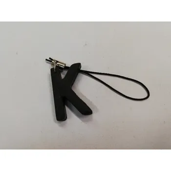 Přívěsek Fimo přívěsek na mobil - písmeno "K" černý
