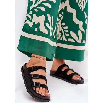 Dámské žabky Dámské Pantofle S Pásky A Přezkami Černé Uliri 40