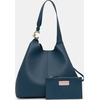 Kabelka Kožená kabelka Coccinelle modrá barva, E1 SHA 11 01 01 E1.SHA.11.01.01 95X, vel. ONE SIZE