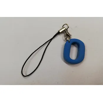 Přívěsek Fimo přívěsek na mobil - písmeno "O" modrý