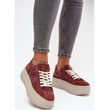 Dámské tenisky Semišové tenisky na masivní platformě Zazoo N1270S3 Fialové 39