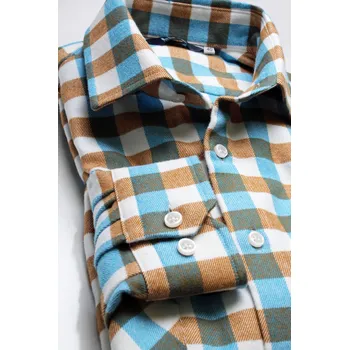 LUIZ Pánská flanelová košile Bruno 195 >PRODLOUŽENÁ DÉLKA< Velikost: 52