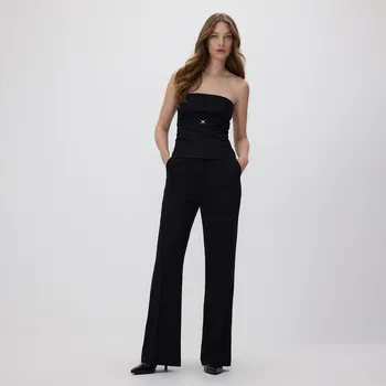 Dámské kalhoty Reserved - Rozšířené kalhoty s metalickou nití - černý - 723GM-99X - 723GM-99X-L