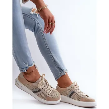 Dámská obuv Dámské kožené tenisky D&A LR110 béžové 41