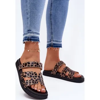 Dámské sandále Dámské sandály na suchý zip Vinceza 17401 panterka 36