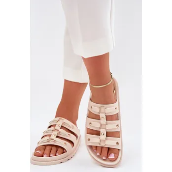 Dámské žabky Dámské Pantofle S Pásky Světle Béžové Pasiriela 39